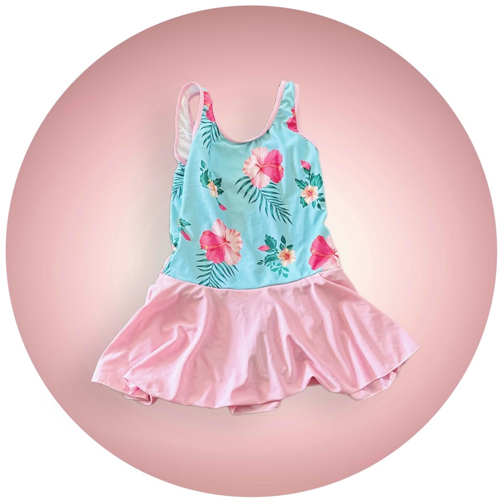 Girl Floral Swim Dress
